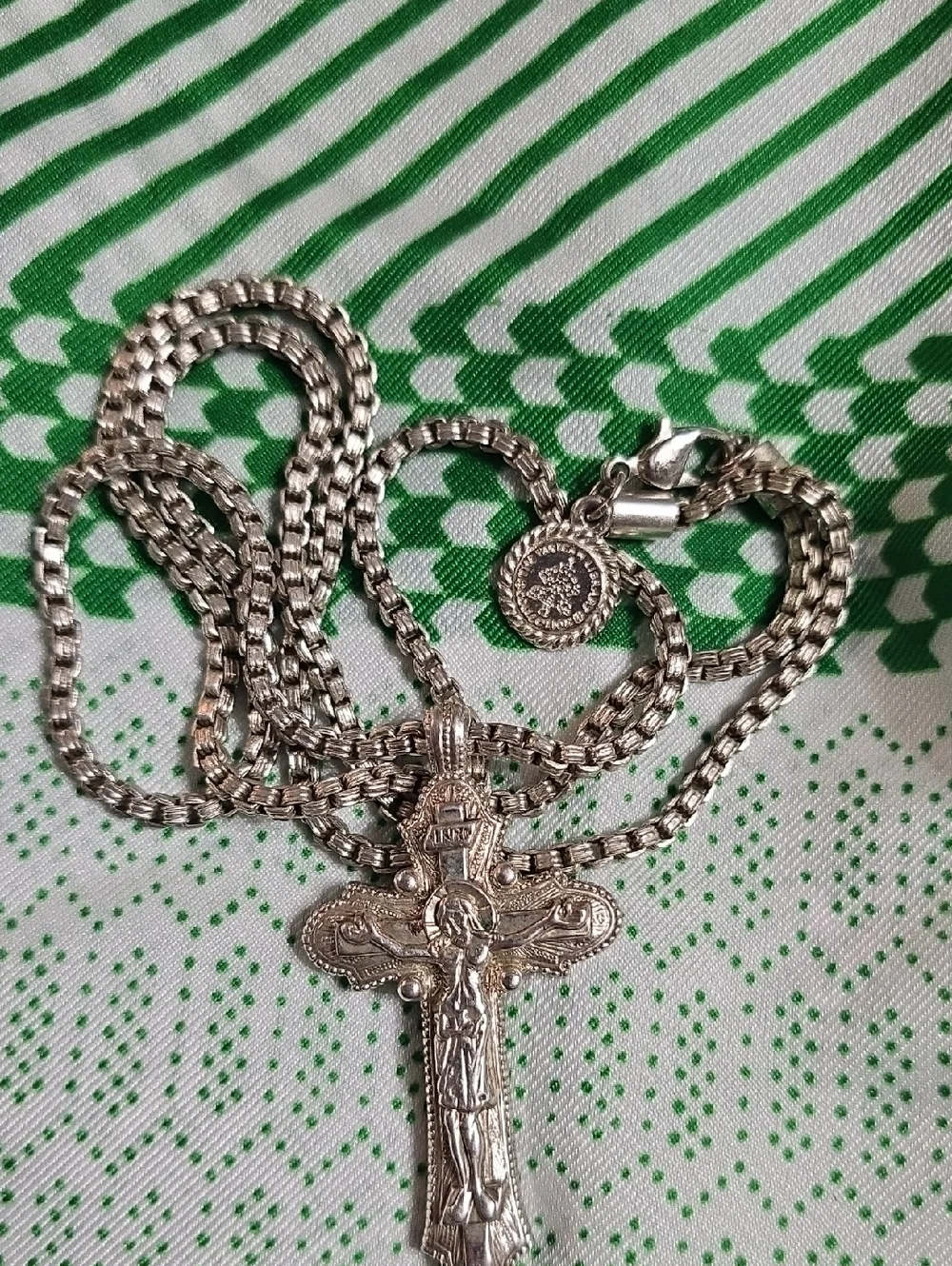 The Vatican Library Collection Silver Tone Crucifix Necklace - Religious Pendant